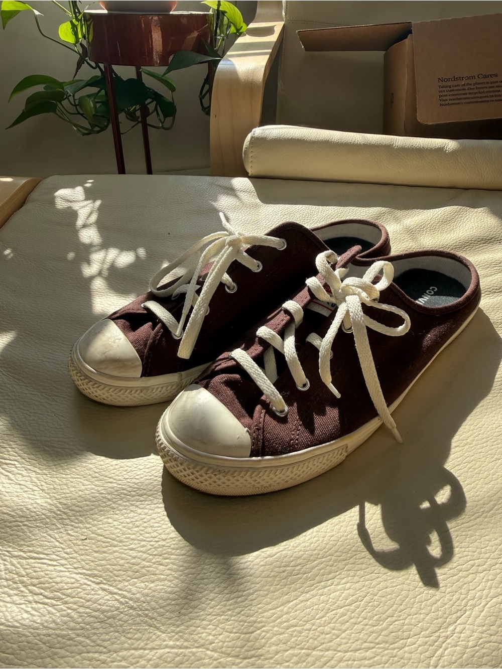 Converse All Star Chocolate Brown Slip-On Mule Sneakers - Size 9